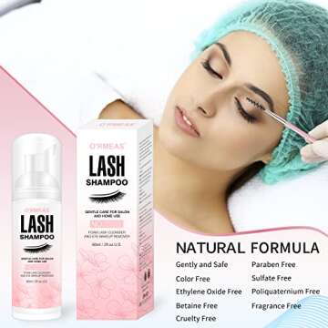 Smarxin Lash Shampoo for Eyelash Extension Removal, 50ml - Gentle, Natural Formula, Nourishing, Foam...