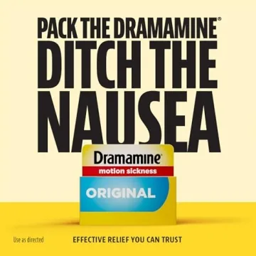 Dramamine Motion Sickness Original Travel Vial 12 Count 3 Pack