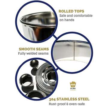 Ultra Cuisine 11 Piece Small Circle Cookie Cutter Set - Graduated Round Cookie Mold Cutter For Donut...