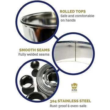 Ultra Cuisine 11 Piece Small Circle Cookie Cutter Set - Graduated Round Cookie Mold Cutter For Donut...