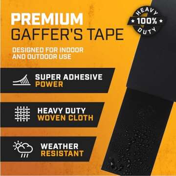 Lockport Black Gaffers Tape 3 inch x 30 Yards - 2 Pack Pro Black Gaff Tape - No Residue, Water Resis...