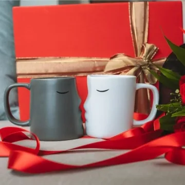 Kissing Couple Mug Set for Weddings and Engagements