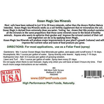 Ocean Magic Sea Mineral Fertilizer by GS Plant Foods(1 Gallon) - Soil Mineral Health Improvement Liq...