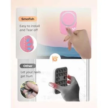 smofish Shower Phone Holder, Anti-Slip Hands-Free Magnetic Suction Cup Phone Mount for MagSafe Case, Sticky Grip Phone Holder for iPhone 16/15/14/13/12, Content Creator Essentials, Pink