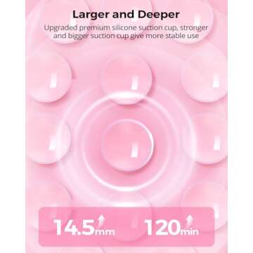 smofish Shower Phone Holder, Anti-Slip Hands-Free Magnetic Suction Cup Phone Mount for MagSafe Case, Sticky Grip Phone Holder for iPhone 16/15/14/13/12, Content Creator Essentials, Pink