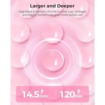 smofish Shower Phone Holder, Anti-Slip Hands-Free Magnetic Suction Cup Phone Mount for MagSafe Case, Sticky Grip Phone Holder for iPhone 16/15/14/13/12, Content Creator Essentials, Pink