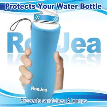 RonJea 2Pcs Sleeve for 22oz Cirkul Water Bottle, Neoprene Sleeve to Keep Your Water Cold & Protect Your Bottle, Compatible with 22oz Plastic & Stainless Steel Cirkul Water Bottles (Blue)