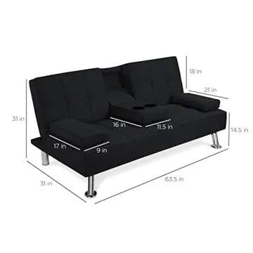 Linen Modern Folding Futon Bed for Apartments and Dorms