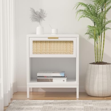 Anmytek White Nightstand Set of 2 Storage Solution