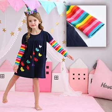 VIKITA Toddler Girls Dress - Soft & Stylish for Kids 2-8