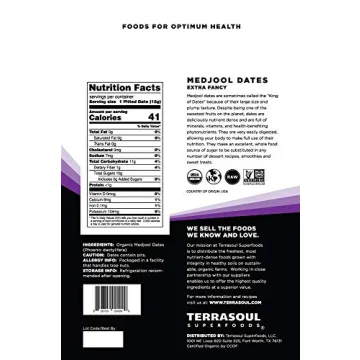 Terrasoul Organic Medjool Dates 4 Lbs - Sweet & Nutritious