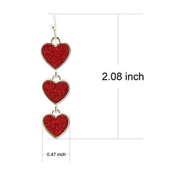 Multi New Red Interlocking Heart Dangle Earrings – A Perfect Gift for All Occasions