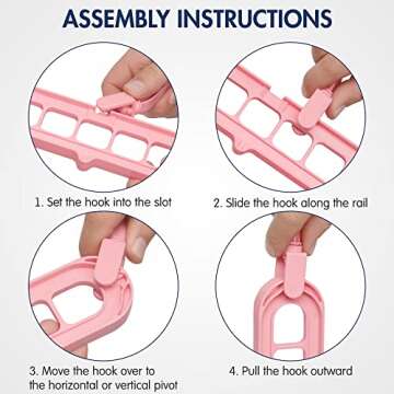 Space Saving Hangers for Clothes - 6 in Pack, Multicolor, Heavy Duty Plastic Hanger Organizer with 9 Holes for Closet - Multipurpose Essential Space Saver Organizers for Home, College Dorm Room