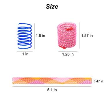 46 Piece Cat Toys Set: Colorful, Interactive Spring & Tube Toys for Indoor Cats - Flexible Plastic S...