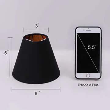 Wellmet Chandelier Lamp Shades, ONLY FOR CANDELABRA BULBS, Clip-on Fitter Lampshade, 3" X 6" X 5", Set of 6