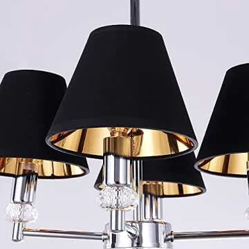 Wellmet Chandelier Lamp Shades, ONLY FOR CANDELABRA BULBS, Clip-on Fitter Lampshade, 3" X 6" X 5", Set of 6