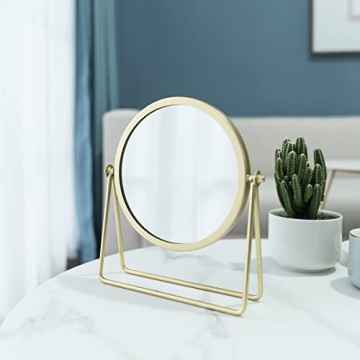 Elegant LONGSHENG Makeup Mirror - Gold Finish for Vanity Use