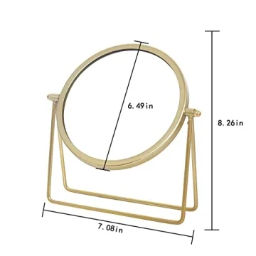 Elegant LONGSHENG Makeup Mirror - Gold Finish for Vanity Use