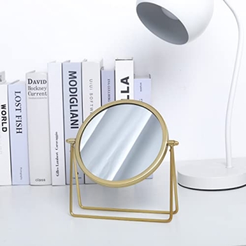Elegant LONGSHENG Makeup Mirror - Gold Finish for Vanity Use