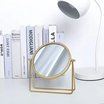 Elegant LONGSHENG Makeup Mirror - Gold Finish for Vanity Use