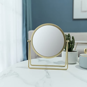Elegant LONGSHENG Makeup Mirror - Gold Finish for Vanity Use