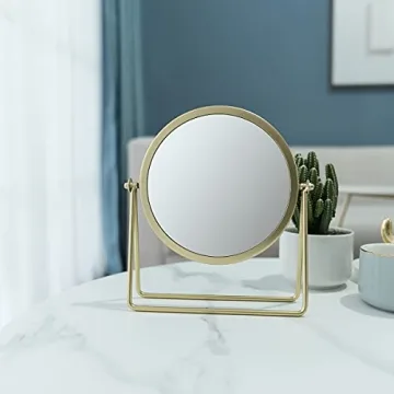 Elegant LONGSHENG Makeup Mirror - Gold Finish for Vanity Use