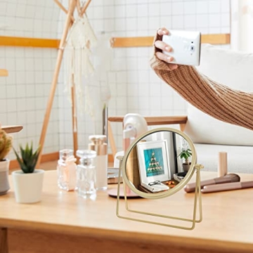 Elegant LONGSHENG Makeup Mirror - Gold Finish for Vanity Use