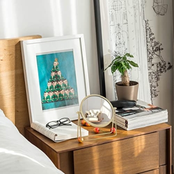 Elegant LONGSHENG Makeup Mirror - Gold Finish for Vanity Use