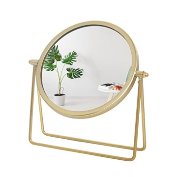 Elegant LONGSHENG Makeup Mirror - Gold Finish for Vanity Use