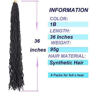 36 Inch New Faux Locs Crochet Braids Hair 6 Packs Super Long Goddess Locs Crochet Hair Curly Wavy Soft Locs Braiding Hair for Women Pre-looped Synthetic Afro Roots Braid Collection Extended