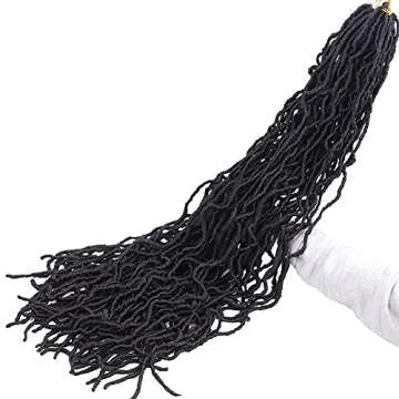 36 Inch New Faux Locs Crochet Braids Hair 6 Packs Super Long Goddess Locs Crochet Hair Curly Wavy Soft Locs Braiding Hair for Women Pre-looped Synthetic Afro Roots Braid Collection Extended