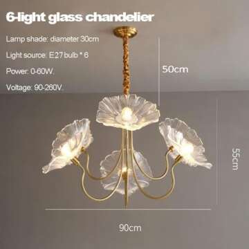 Stylish JIASHIN Modern Nordic 6-Light Chandelier