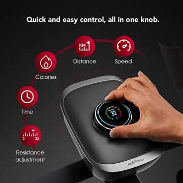 MOBI FITNESS mobifitness Turbo Exercise Bike for Indoor Cycling - Stationary Home White&Dark Grey