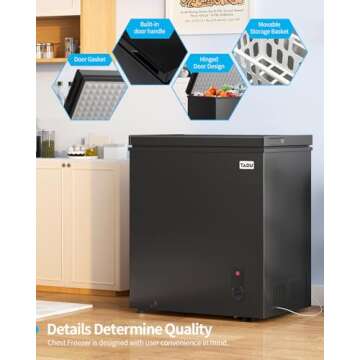 Compact TABU 3.5 Cu. Ft. Chest Freezer with Removable Basket
