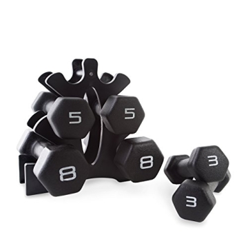 CAP Barbell Neoprene Dumbbell Set with Rack - 32 Pounds Black