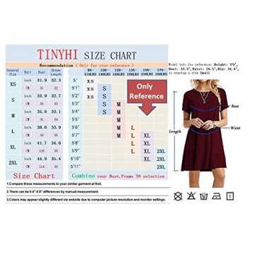 TINYHI Women's Casual Flowy Tunic Swing Dress Gray