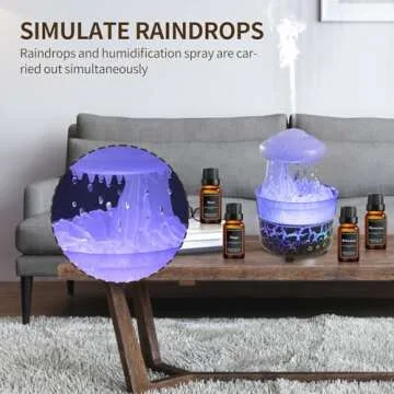BOHOFAM Aroma Essential Oil Diffuser,Rain Cloud humidifier Simultaneously Water Drip and Air Mist,Ra...