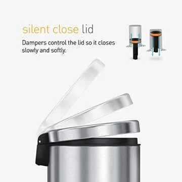 simplehuman 4.5L Bathroom Trash Can in White Steel