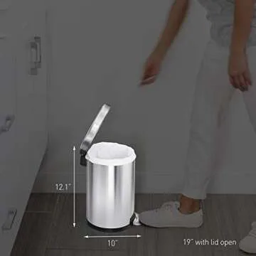 simplehuman 4.5L Bathroom Trash Can in White Steel