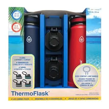 Thermo Flask Set 710 ml 2 Piece Thermal Bottle Blue and Red
