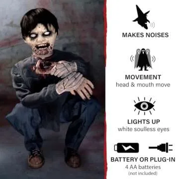 Motion-Activated Halloween Animatronic Zombie Pro