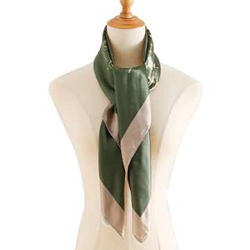 vimate Silk Bandana Scarf, Womens 35 Square Silk Like Scarfs for Head Sleeping at Night (Style 45)