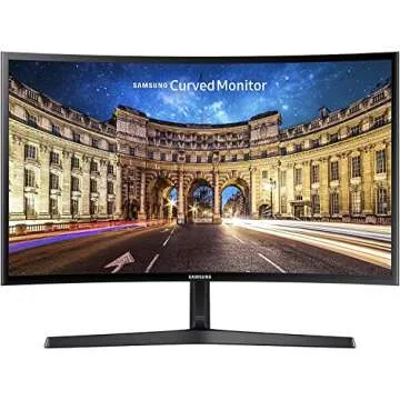 SAMSUNG 23.5” CF396 Curved Computer Monitor, AMD FreeSync for Advanced Gaming, 4ms Response Time, Wide Viewing Angle, Ultra Slim Design, LC24F396FHNXZA, Black