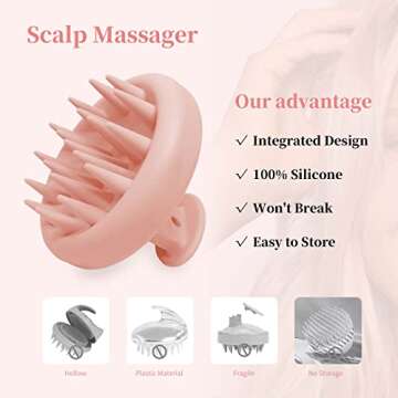 Zupara Star Silicone Hair Scalp Massager Shampoo Brush for Growth, Head Scrubber Washing Hair, Dandr...