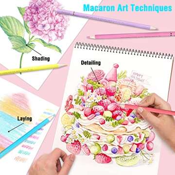 LBW 72 Macaron Pastel Colored Pencils Set Soft Core Macaron Colors for Adults Coloring Books Kids Beginners Blending Shading Sketching