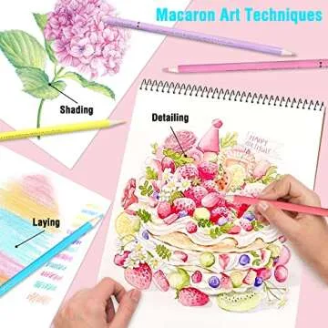 LBW 72 Macaron Pastel Colored Pencils Set Soft Core Macaron Colors for Adults Coloring Books Kids Beginners Blending Shading Sketching