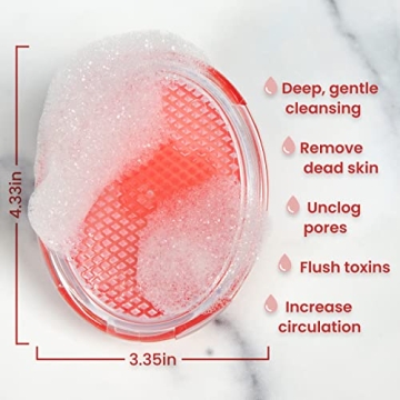 Dylonic Exfoliating Brush for Ingrown Hair and Razor Bump Prevention - Gentle Pre-Shave Exfoliator for Silky Smooth Skin on Face, Legs, Bikini Line - Ideal for Men and Women - Orange, 4x3-Inch