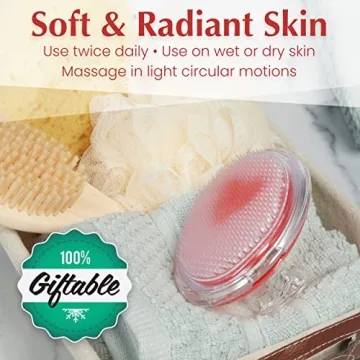 Dylonic Exfoliating Brush for Ingrown Hair and Razor Bump Prevention - Gentle Pre-Shave Exfoliator for Silky Smooth Skin on Face, Legs, Bikini Line - Ideal for Men and Women - Orange, 4x3-Inch