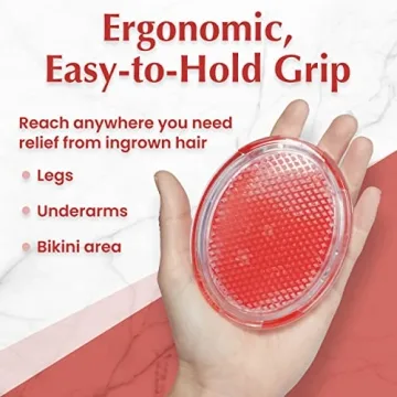 Dylonic Exfoliating Brush for Ingrown Hair and Razor Bump Prevention - Gentle Pre-Shave Exfoliator for Silky Smooth Skin on Face, Legs, Bikini Line - Ideal for Men and Women - Orange, 4x3-Inch