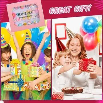 PASEMM 24pcs Little Girl Jewel Rings, Adjustable, No Duplication Kids Play Ring in Box,Pretend Play and Dress Up Rings for 4-12 Year Old Girl Birthday Christmas Holiday Gifts